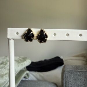 Black and Gold Stud Earrings